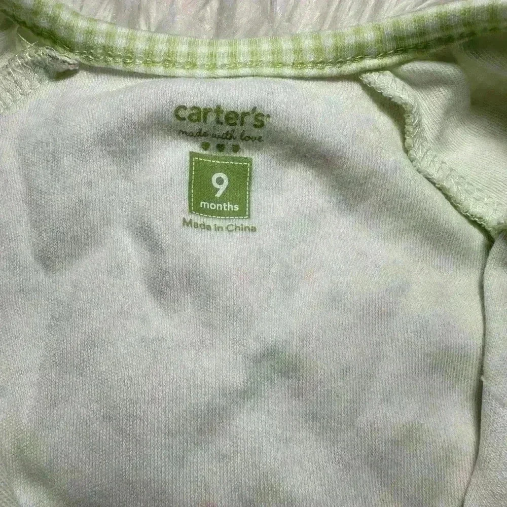 Carters Baby Girl Size‎ 9 months Floral Green & Pink Onesie